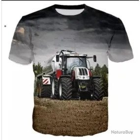 !!! LIVRAISON OFFERTE !!! Tee-shirt 3D réaliste chasse pêche agriculture tracteur réf 512
