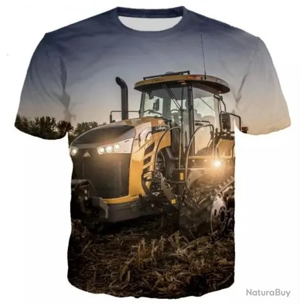 !!! LIVRAISON OFFERTE !!! Tee-shirt 3D réaliste chasse pêche agriculture tracteur réf 516