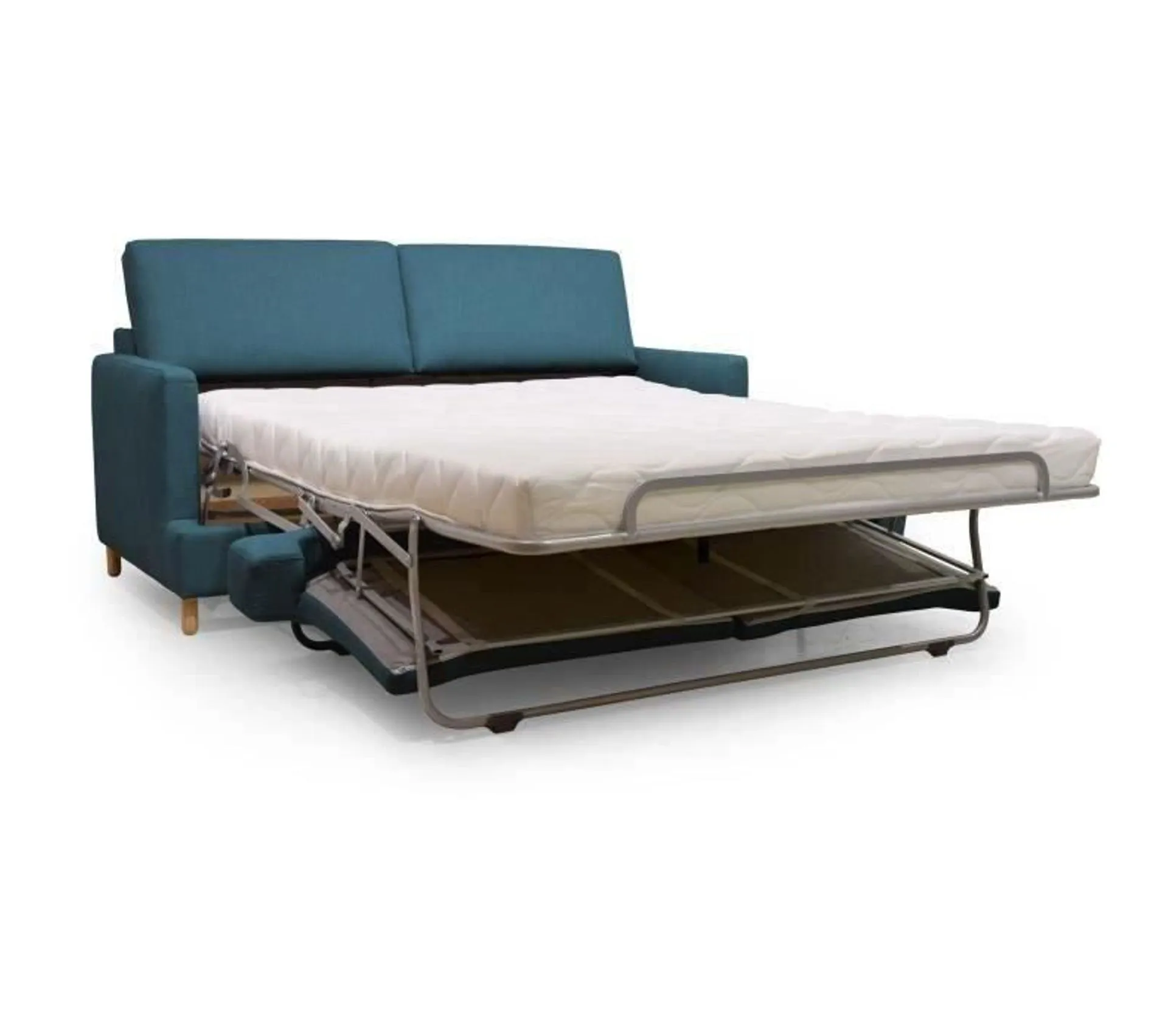 Canapé Convertible 3 Places Tissu Bleu Pétrole L 182 X P 98 X H 82 Cm Larry