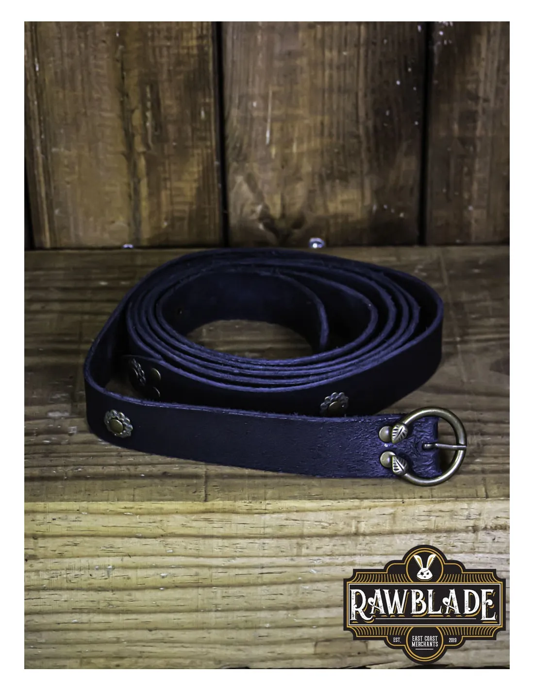 Ceinture Médiévale Longue Julienne - Noir ⚔️ Boutique Épées