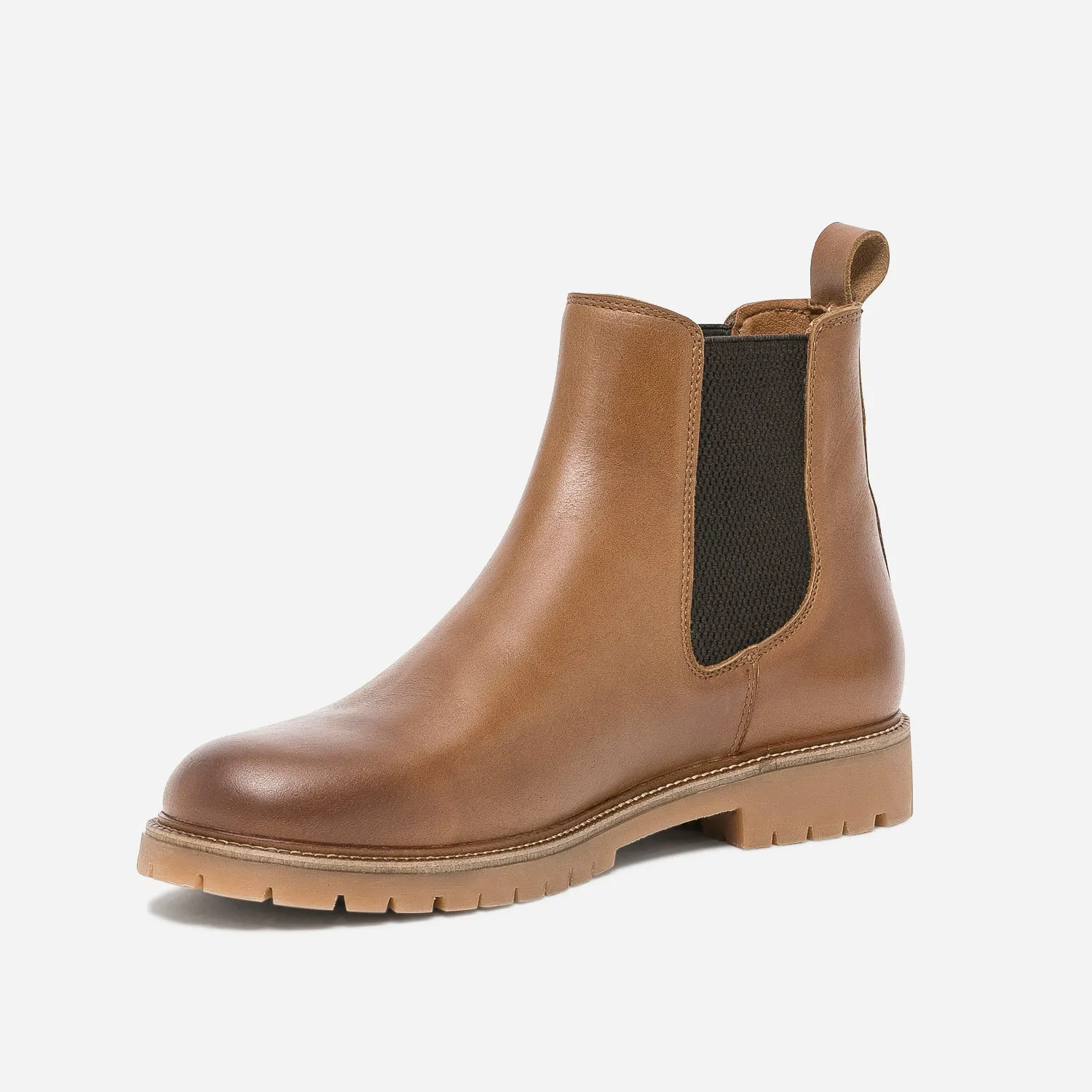 Chelsea boots marron crantée en cuir - Boots Homme | ERAM