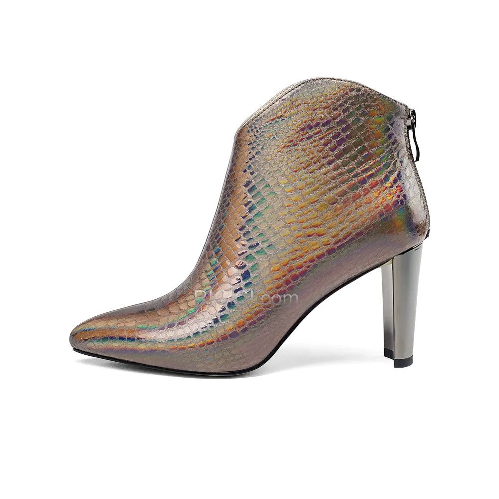 Confort Talon Haut Bottines Cuir Chelsea Fourrées