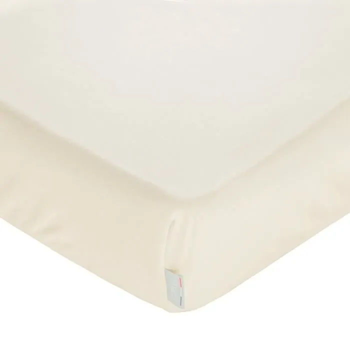 Drap housse en coton jersey Uni 90x190 Écru