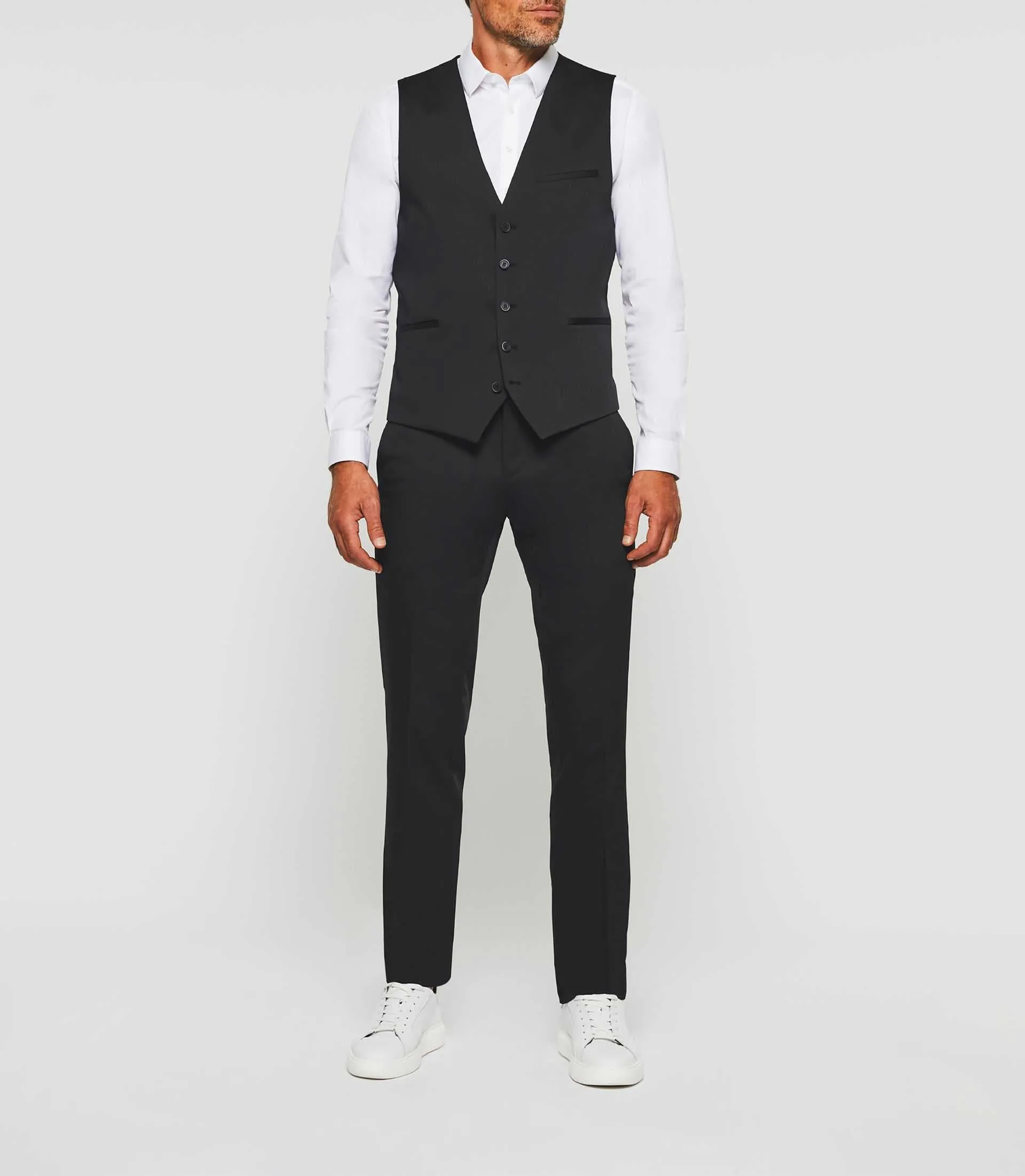 Gilet de costume tissu technique noir Jionac