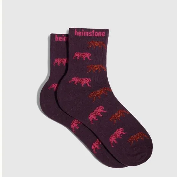 Heimstone - Chaussettes - Socks Tigre Bordeaux Rose