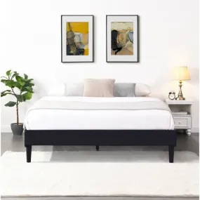 KD - Sommier 90x200 cm Tapissier déhoussable housse lavable noir + Pieds en 20 cm 13 Lattes - opale- revetement Tissu PVC
