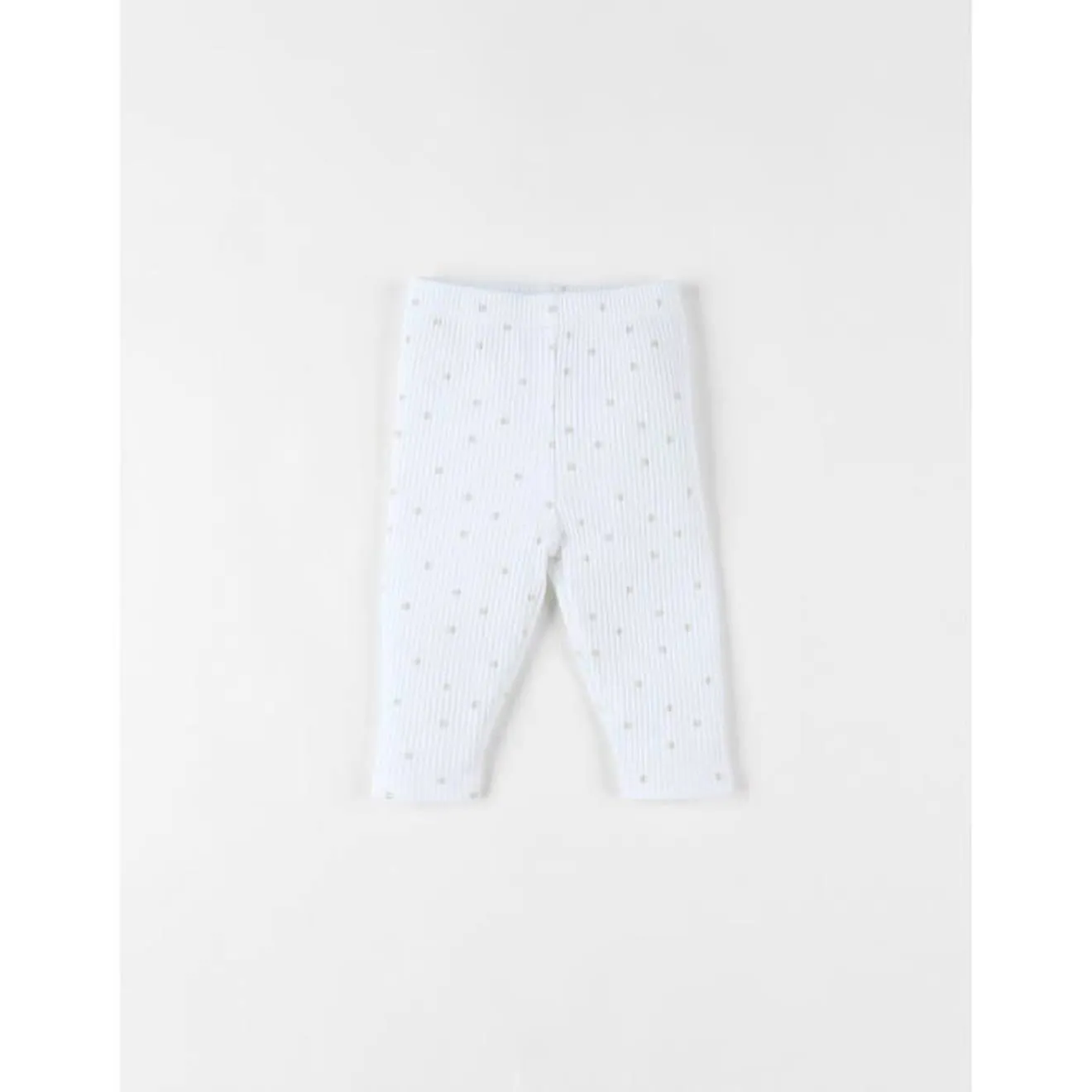 Legging en jersey côtelé imprimé fleuri blanc - Noukies