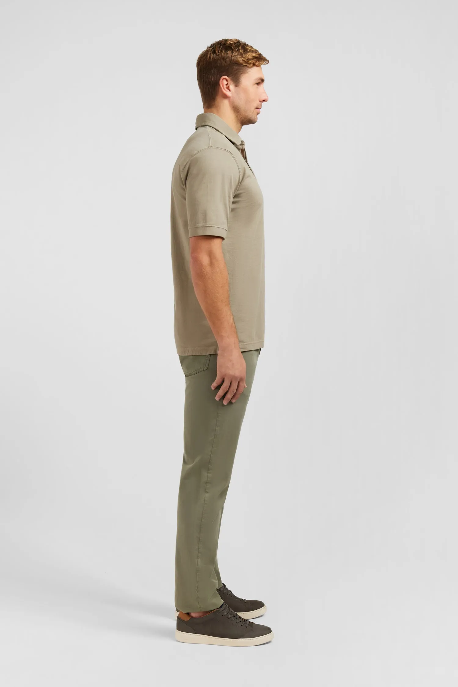 Maillot uni beige en jersey
