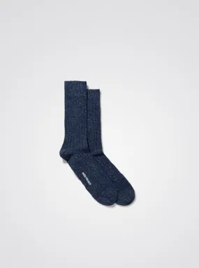Norse Projects - Bjarki Neps Socks - Dark Navy