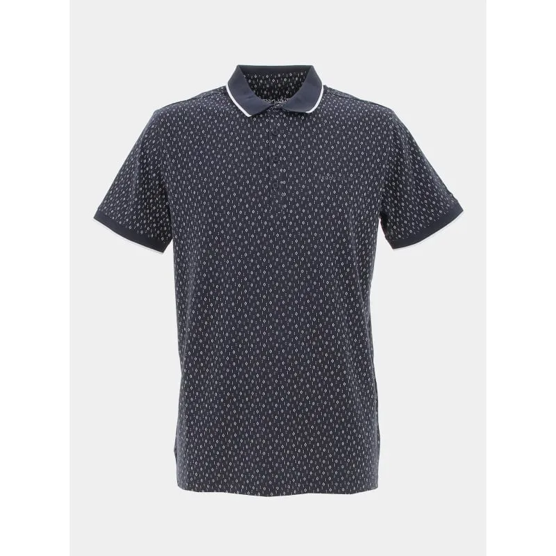 Polo jersey manche longue rayé bleu homme - Serge Blanco | wimod