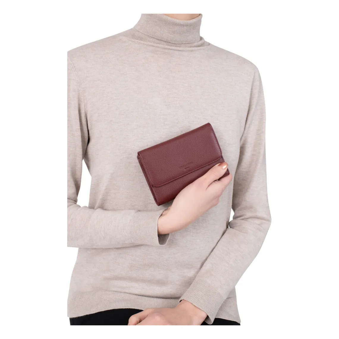 Portefeuille Cuir CONFORT Prune Faye | 3 Suisses