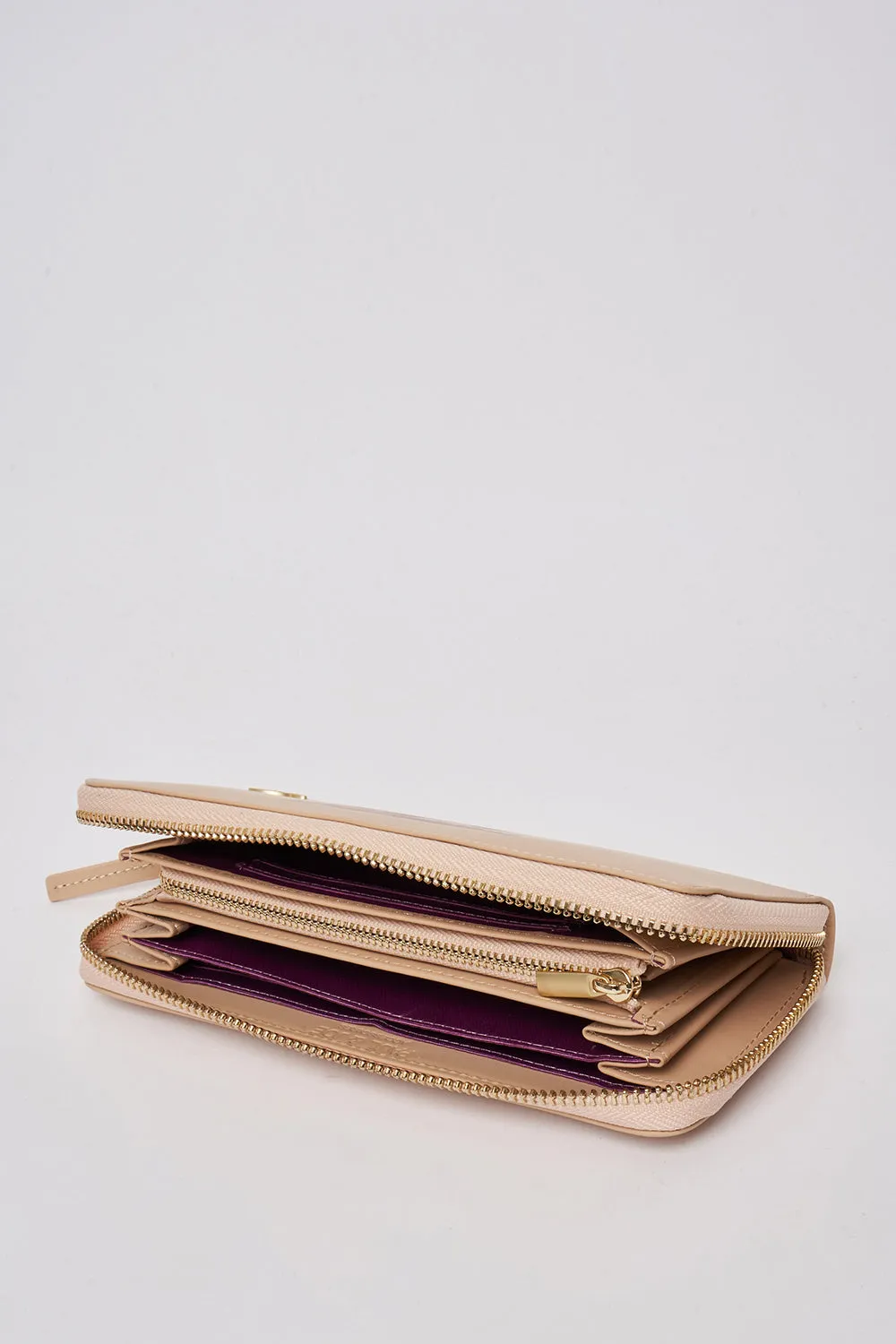 Portefeuille en cuir imprimé chat