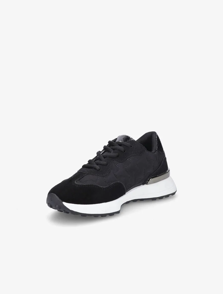 Running en suédine et tissu matelassé - Noir