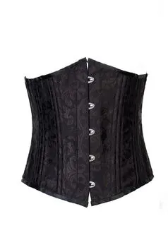 Serre-taille gothique en tissu brocarde noir de qualité premium