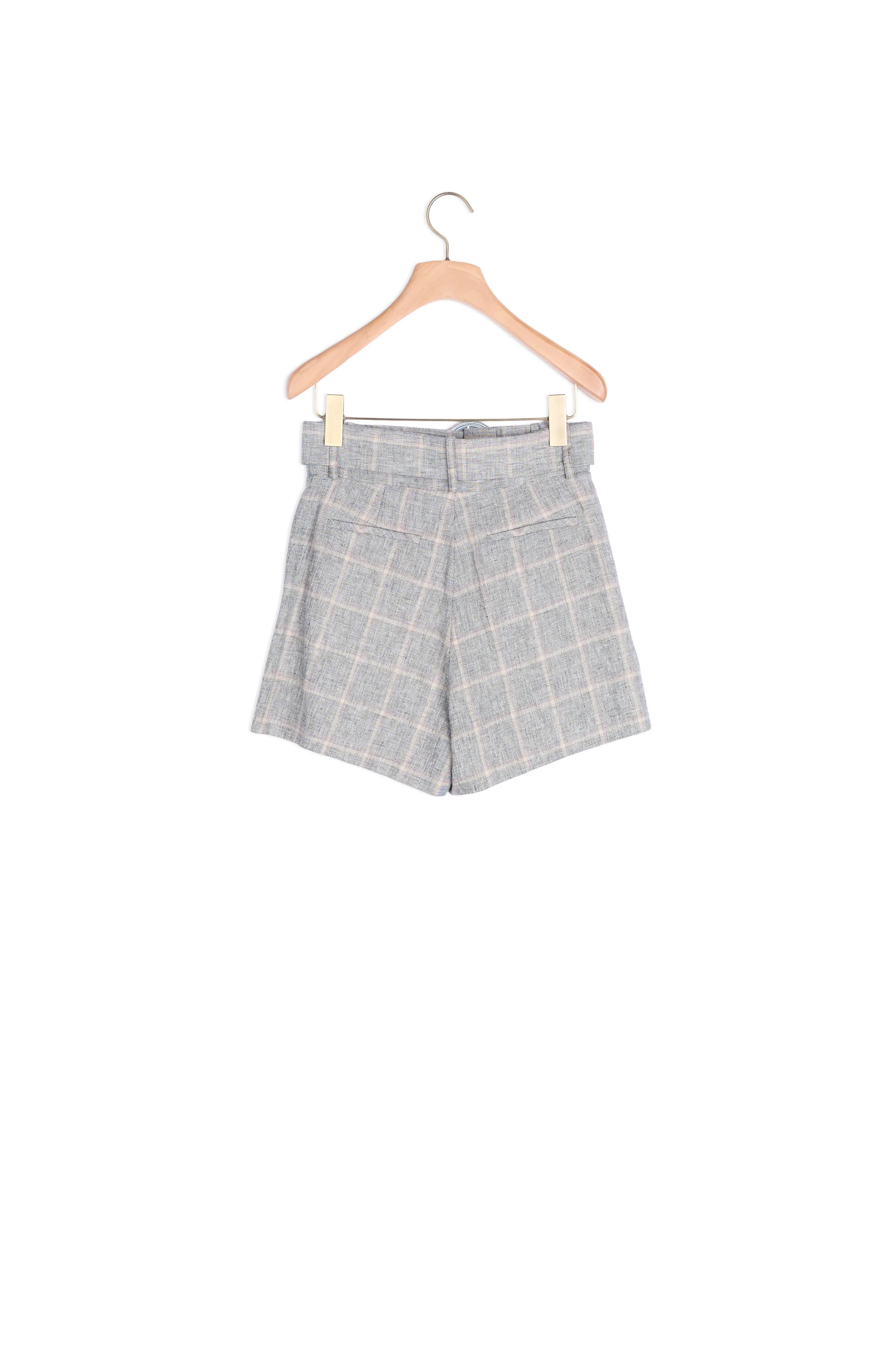 Short à carreaux à ceinture