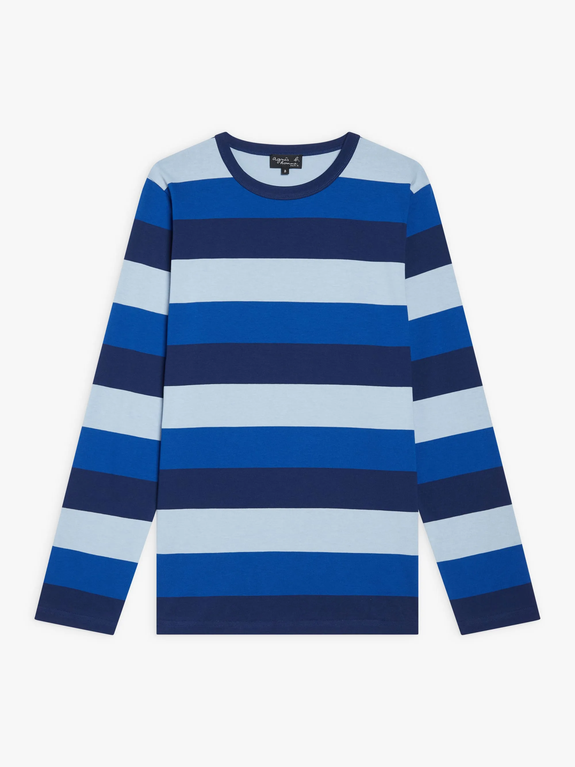 t-shirt New Coulos en jersey de coton rayé bleu