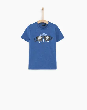 Tee-shirt bleu foncé visuel lunettes lenticulaire garçon 