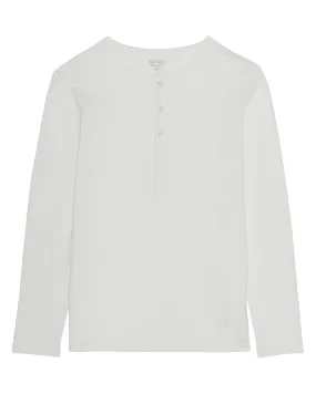 Tee Shirt Garon col tunisien en jersey léger Blanc