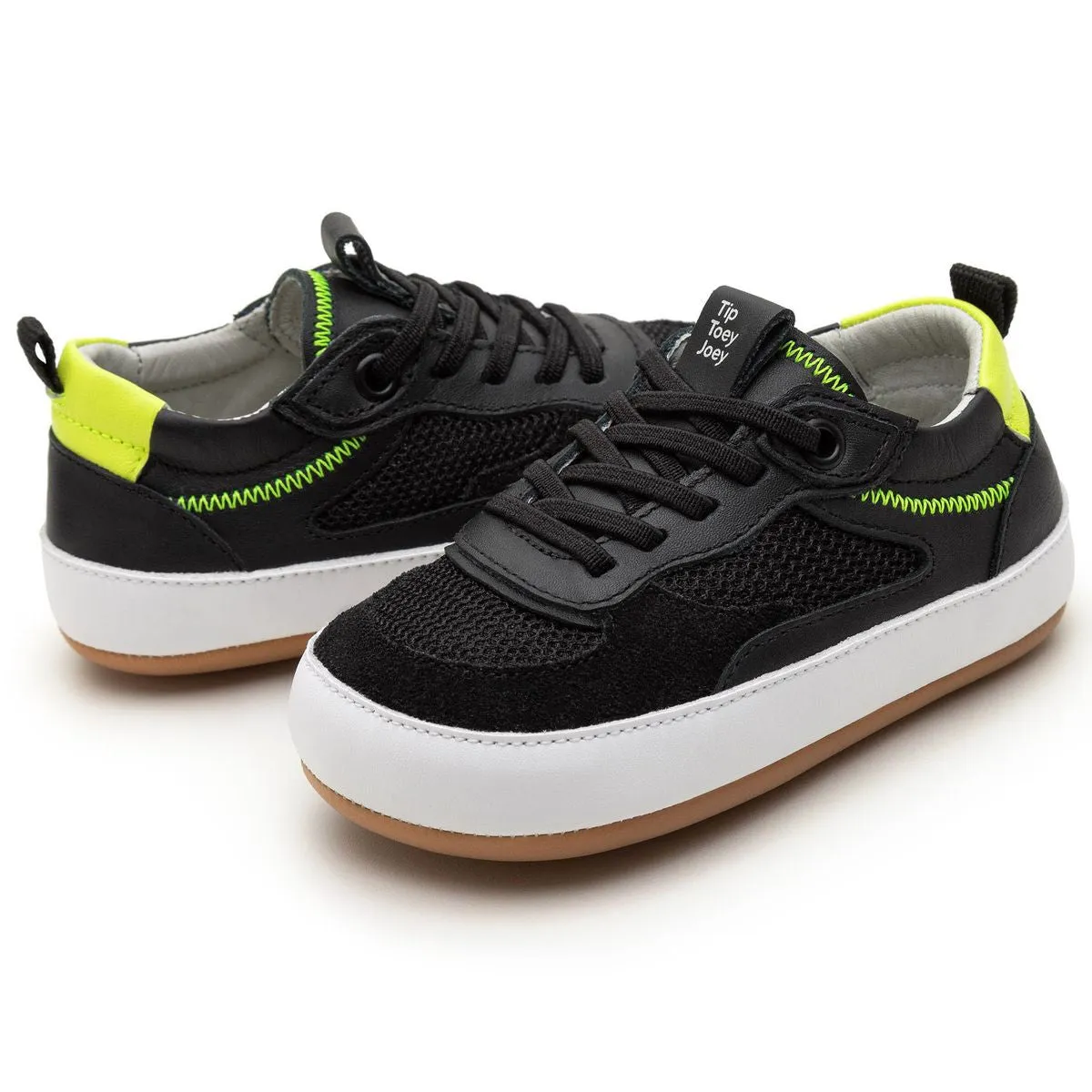 Tip Toey Joey Primeiros Sneakers Step Black Amarelo Neon