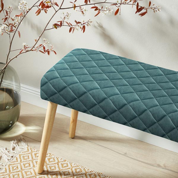 Tissu de revêtement Velours Tissu matelassé – vert sapin