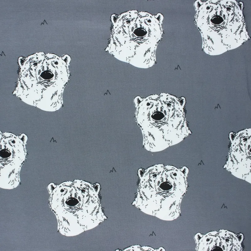 Tissu jersey Bloome Copenhagen Bears - gris souris