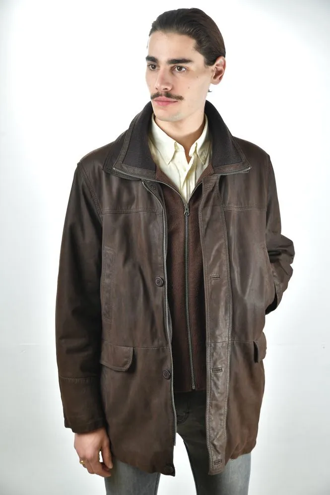 Veste 3/4 Cuir Homme MURPHY BORIS Marron