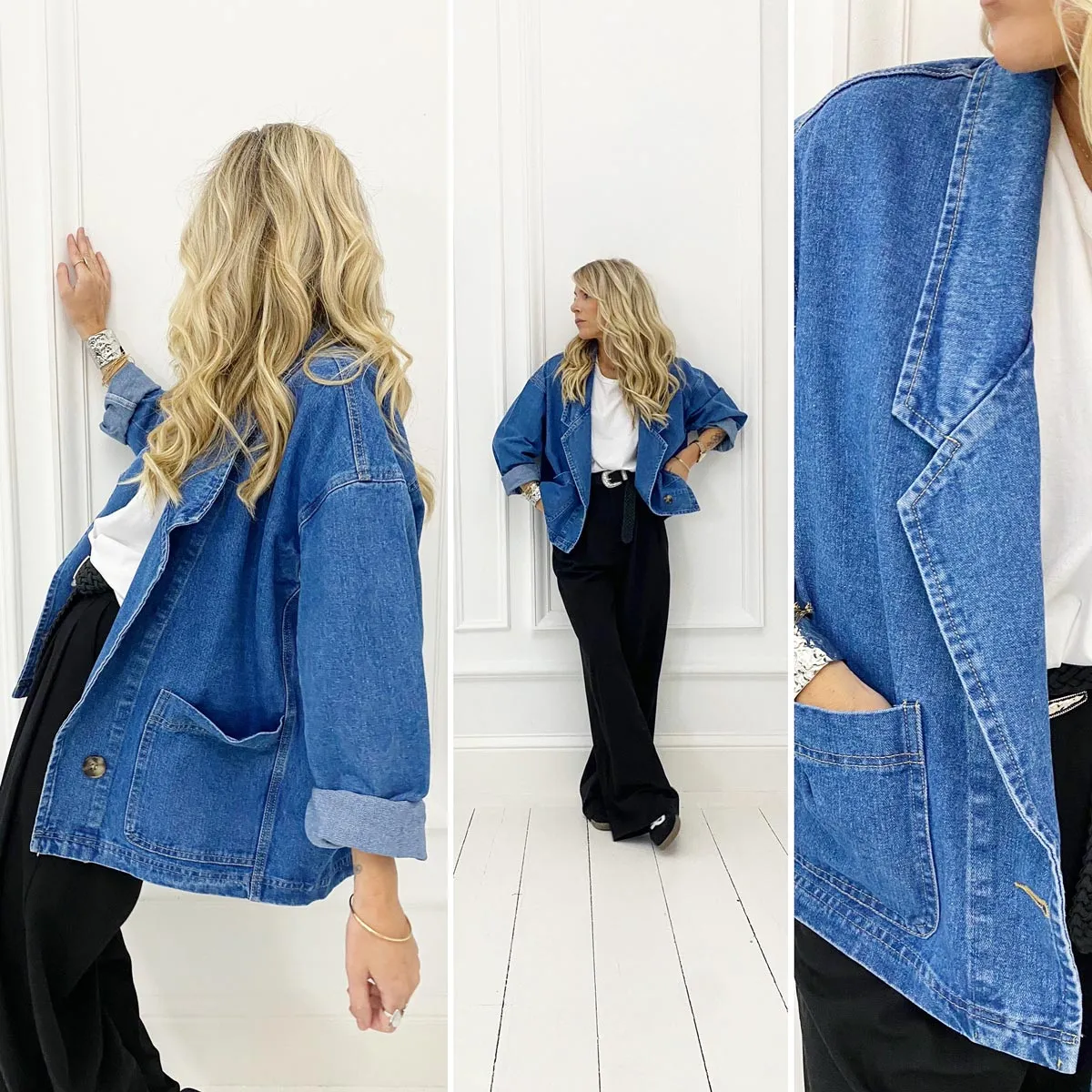 Veste bleue en jean oversize