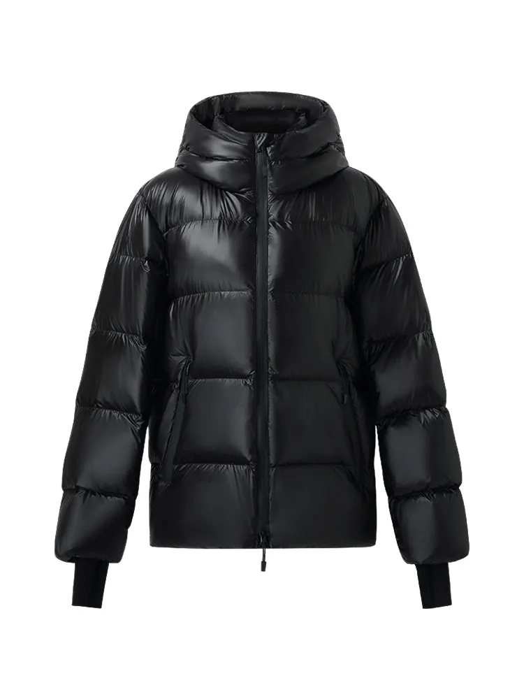Veste coupe-vent chaude à capuche en duvet d'oie