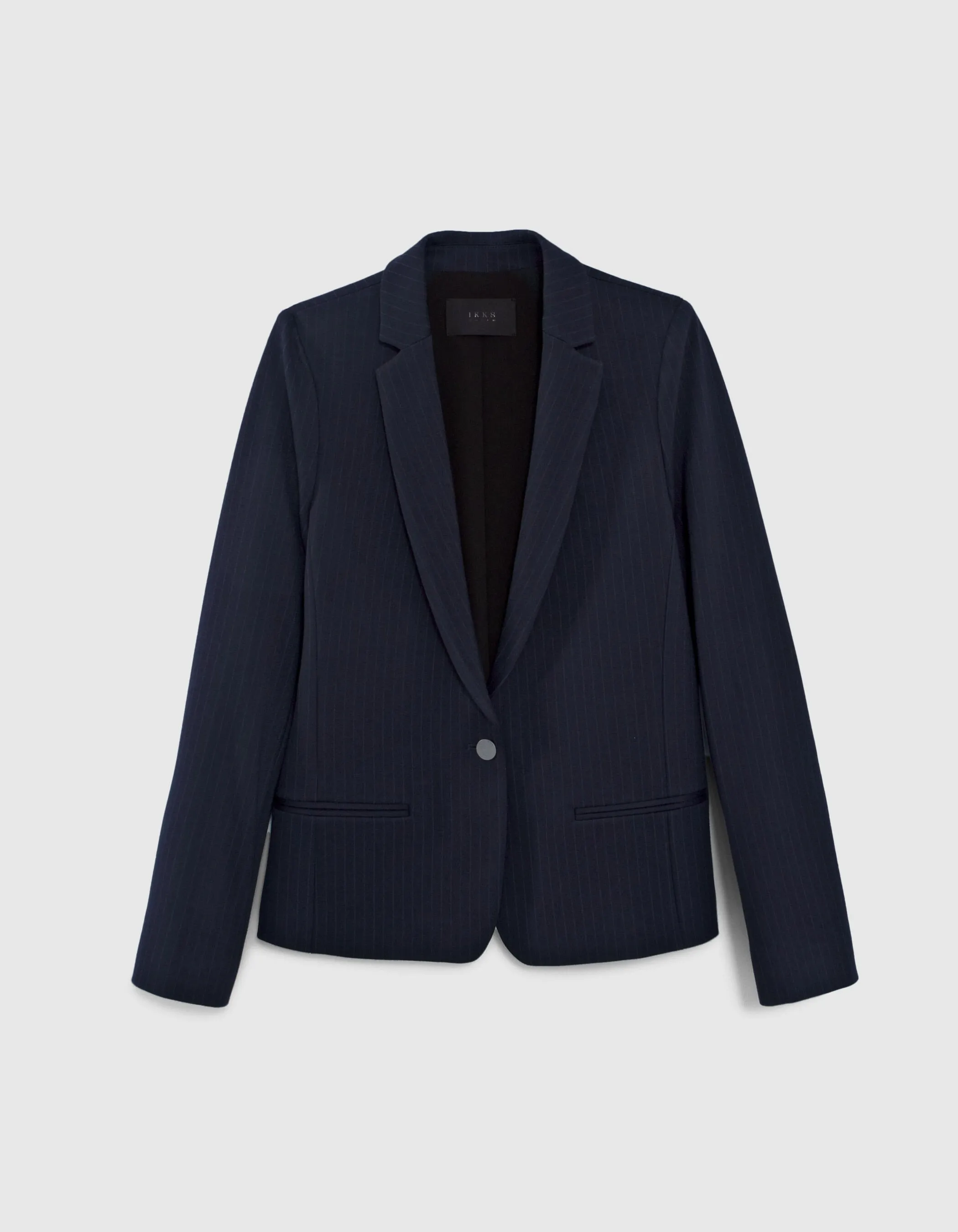 Veste de costume marine maille à rayures tennis Femme