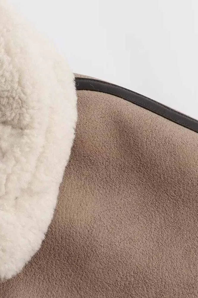 Veste en PU Cuir avec Doublure en Laine – Mode Urbaine pour Femmes