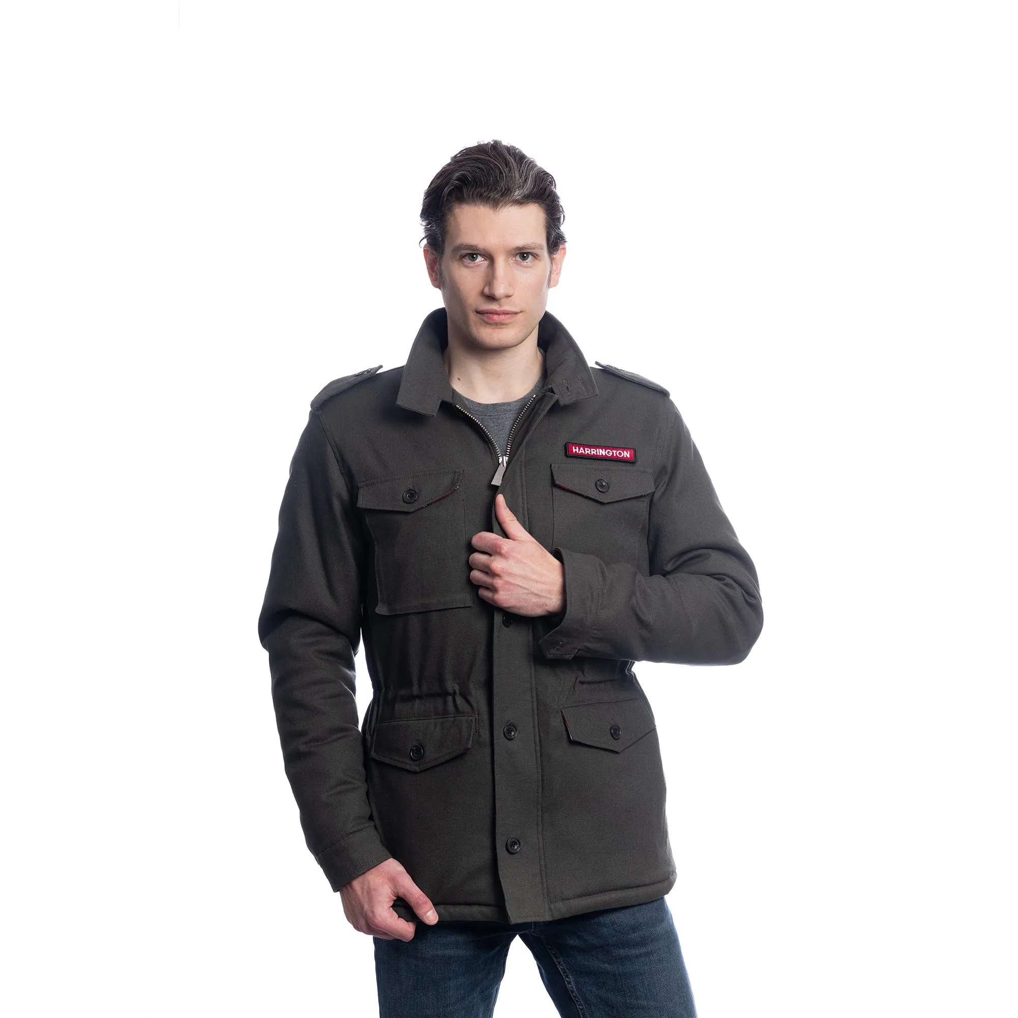 Veste militaire en canvas kaki