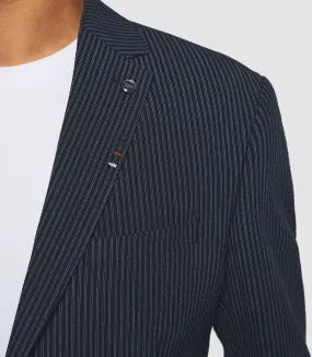 Veste séparable à rayures marine Code